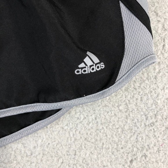 Adidas Shorts Womens Medium Black Running Stripped Gym‎ Workout Track - Picture 2 of 8